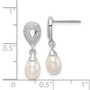 Sterling Silver Rhod Plated Diamond and FW Cultured Pearl Post Ear