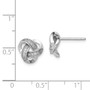 Sterling Silver Rhodium-plated CZ Micropav Love Knot Post Earrings