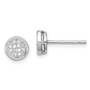 Sterling Silver Rhodium-plated Polished CZ Circle Post Earrings