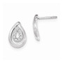 Sterling Silver Brushed CZ Post Earrings