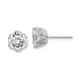 Sterling Silver Rhod-plated CZ Stud Earrings