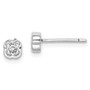 Sterling Silver Rhodium Plated CZ Post Earrings