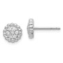 Sterling Silver Rhodium Plated CZ Post Earrings