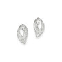 Sterling Silver Rhodium Plated CZ Post Earrings