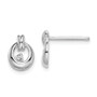 Sterling Silver Rhodium-plated CZ Circle Earrings