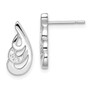 Sterling Silver Rhodium-plated CZ Swirl Post Earrings