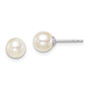 Sterling Silver Madi K Rhod-P 6-7mm White Round FWC Pearl Stud Earrings
