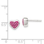 Sterling Silver Pink CZ Heart Post Earrings