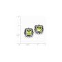 Sterling Silver Green CZ Square Earrings