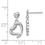 Sterling Silver Rhodium Plated CZ Heart Post Earrings