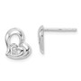 Sterling Silver Rhodium Plated CZ Heart Post Earrings