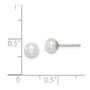 Sterling Silver 5-6mm White FW Cultured Button Pearl Stud Earrings