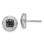 Sterling Silver Rhod Plated Black & White Diamond Earrings