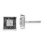 Sterling Silver Rhod Plated Black & White Diamond Earrings