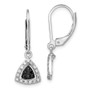 Sterling Silver Rhod Plated Black & White Diamond Earrings