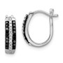 Sterling Silver Rhod Plated Black & White Diamond Earrings