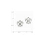 Sterling Silver Rhodium Plated CZ Fleur de lis Post Earrings