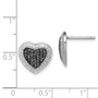 Sterling Silver Black Rhodium Plated & Black CZ Heart Post Earrings