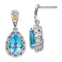Sterling Silver w/14k Blue Topaz Earrings
