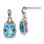 Sterling Silver w/14k Blue Topaz Earrings