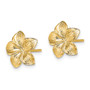 14K Plumeria Flower Post Earrings