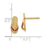 14K w/ Red Enamel Single Flip-Flop Post Earrings