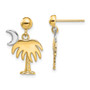 14k w/ RH Charleston Palm Tree w/ Moon Dangle Earrings