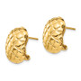 14k Polished Quilted Omega Back Post Earrings