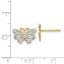 14k & Rhodium Butterfly Post Earrings