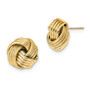 14k Polished Textured Love Knot Post Earrings