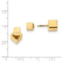 14k 5mm/7mm Cube Front & Back Post Screwback Earrings