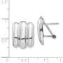 14k White Gold Polished Fancy Omega Back Post Earrings