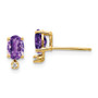 14k Diamond & Amethyst Birthstone Earrings