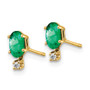 14k Diamond & Emerald Birthstone Earrings