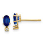 14k Diamond & Sapphire Birthstone Earrings