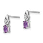 14k White Gold Amethyst Diamond Earring