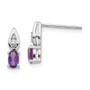 14k White Gold Amethyst Diamond Earring