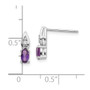 14k White Gold Amethyst Diamond Earring