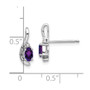 14k White Gold Amethyst Diamond Earring