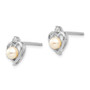 14k White Gold Genuine FW Cultured Pearl Diamond Earring