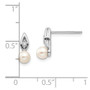 14k White Gold Genuine FW Cultured Pearl Diamond Earring
