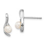 14k White Gold Genuine FW Cultured Pearl Diamond Earring