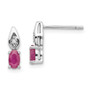 14k White Gold Ruby Diamond Earring