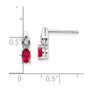 14k White Gold Ruby Diamond Earring