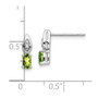 14k White Gold Peridot Diamond Earring