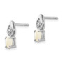 14k White Gold Opal Diamond Earring