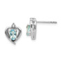 14k White Gold Blue Topaz Diamond Earring