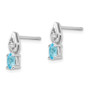 14k White Gold Blue Topaz Diamond Earring