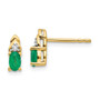 14K Diamond & Emerald Earrings