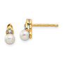 14K Diamond & FW Cultured Pearl Earrings